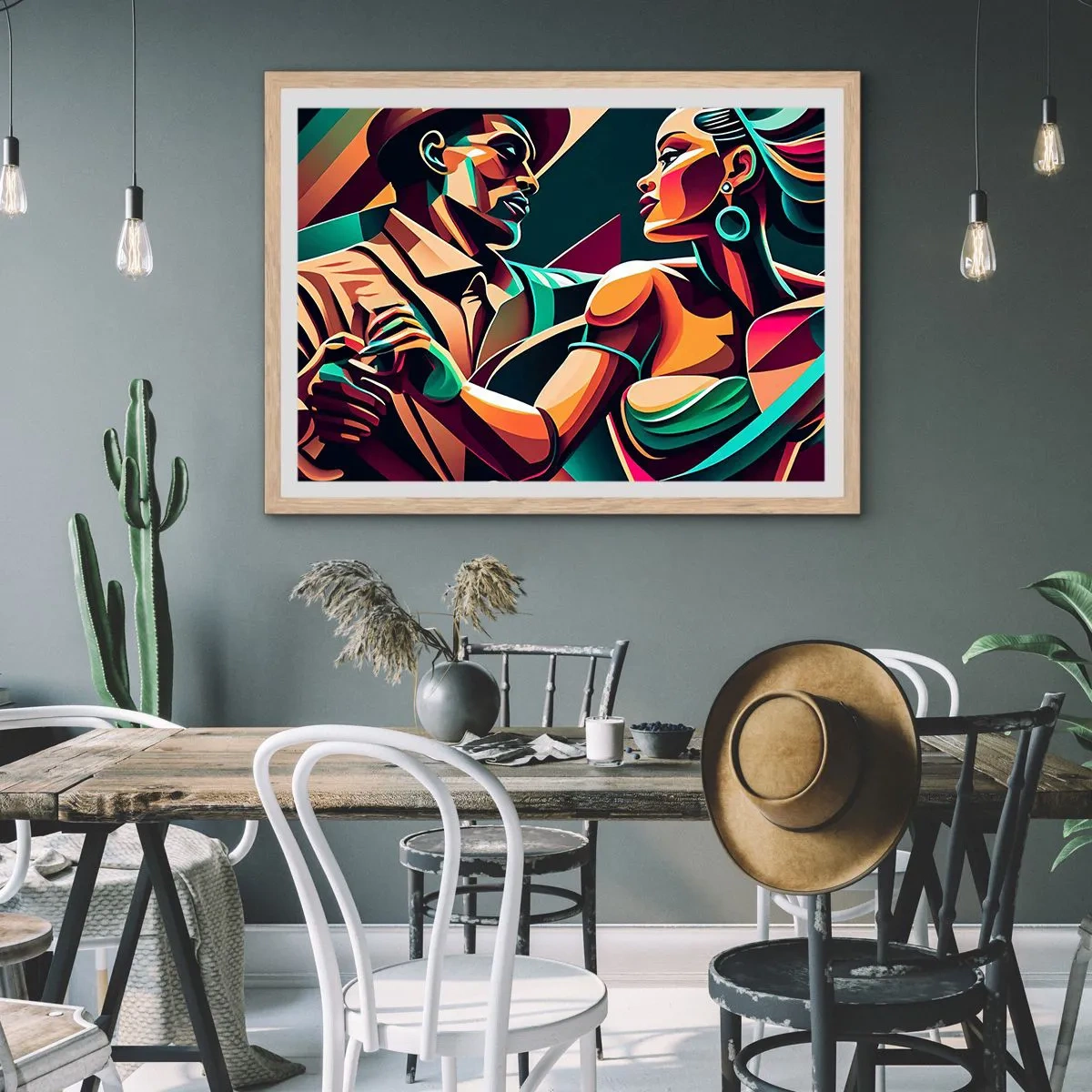 Poster în ramă de stejar deschis - În ritmul inimii - 100x70 cm