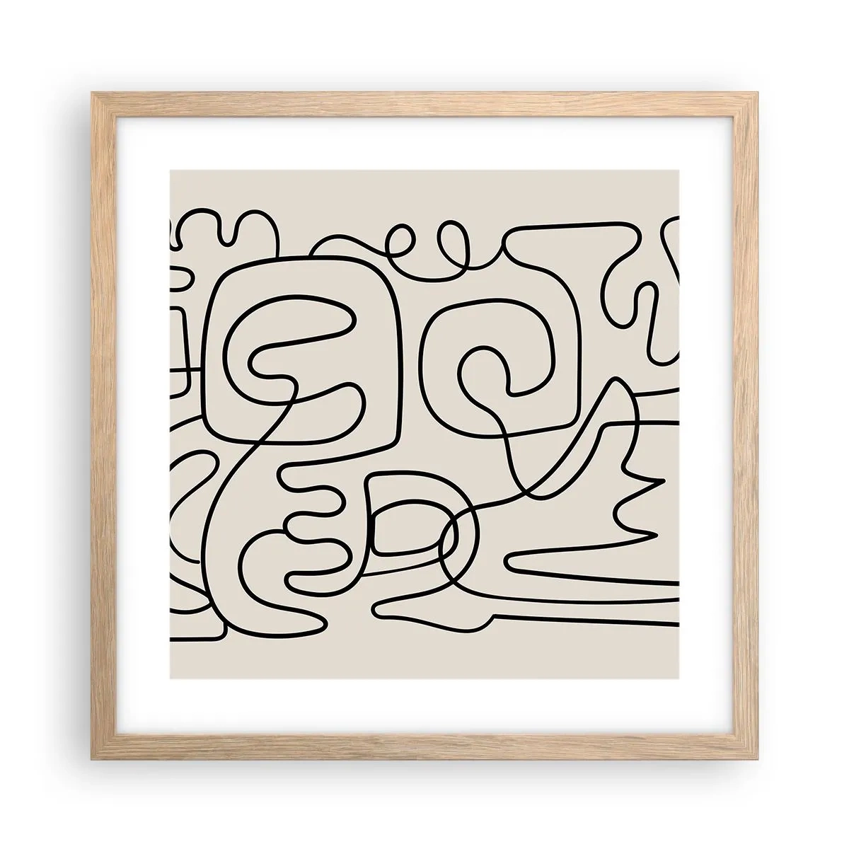 Poster în ramă de stejar deschis - Pe traseu - 40x40 cm