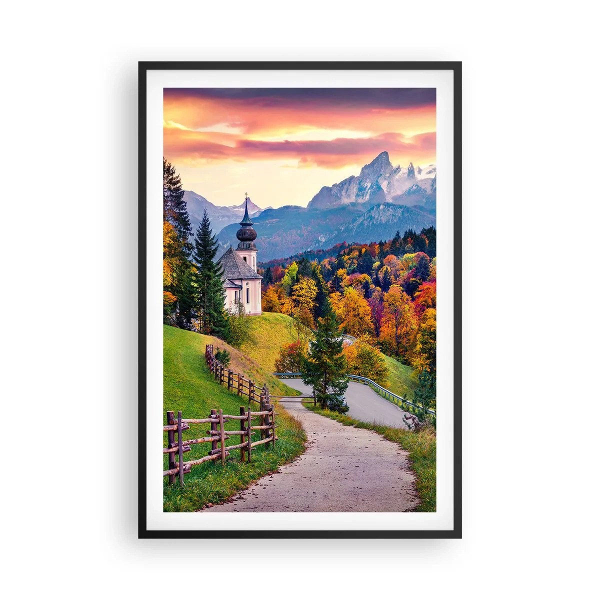 Poster în ramă neagră - Un peisaj ca o pictură - 61x91 cm