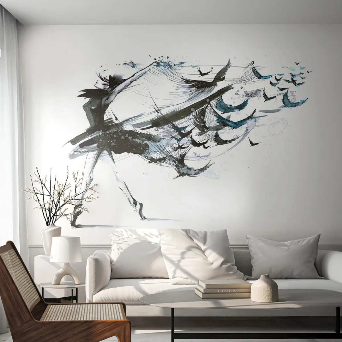 Tapet Autoadeziv Deluxe Sticker - Magia muzicii te eliberează - Abstracția, Femeie, Dans - 250x175 cm