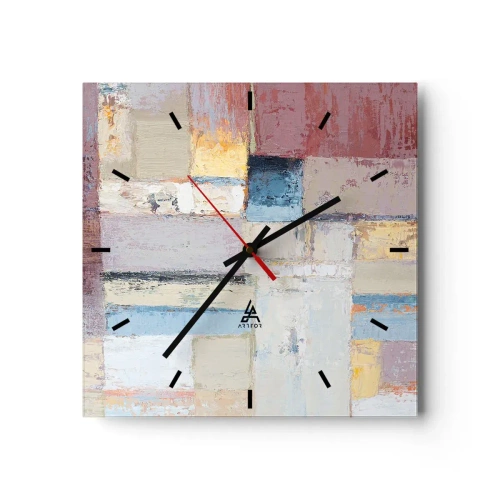 Ceas de perete - Ceas pe sticlă - Liniștea geometriei - 30x30 cm