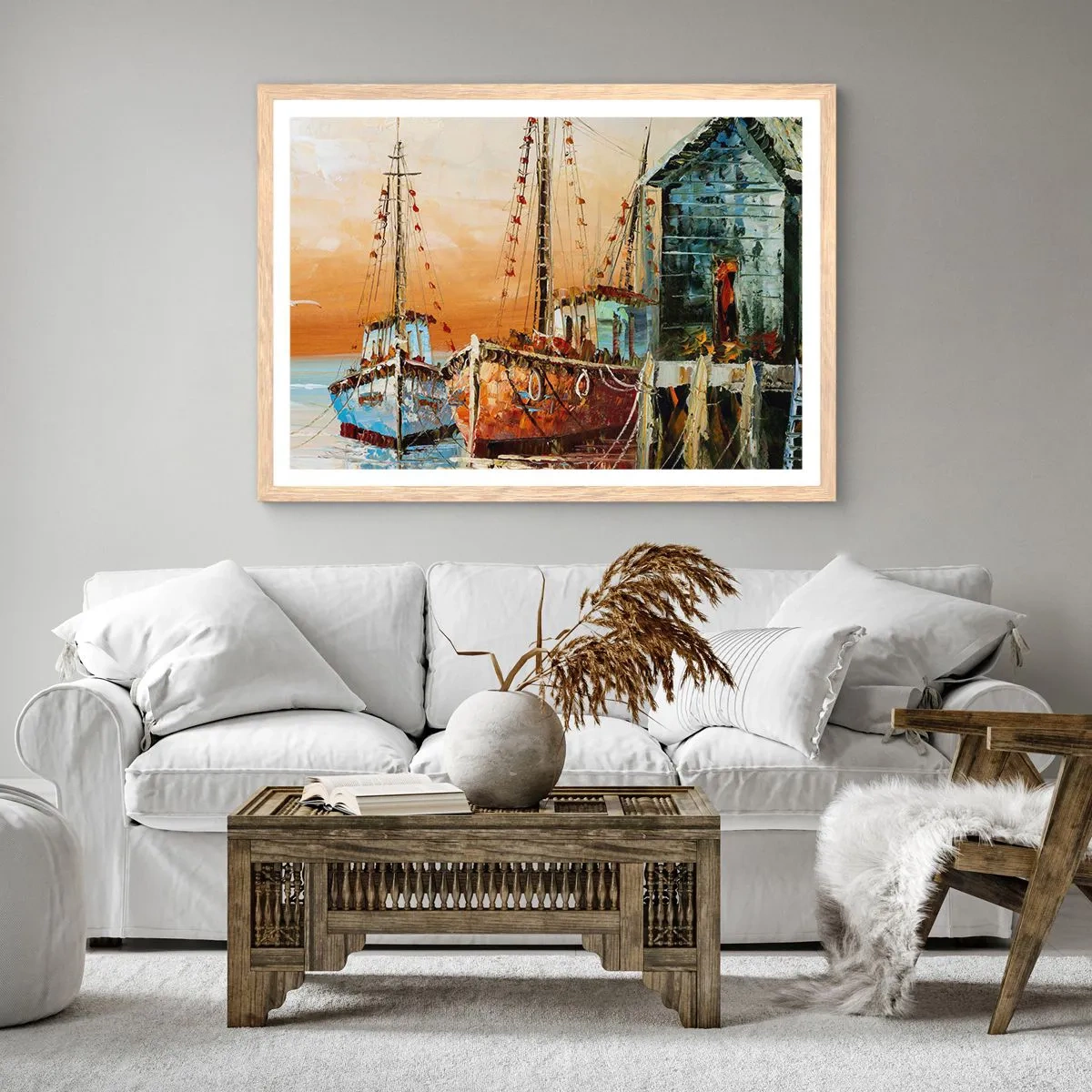 Poster în ramă de stejar deschis - Întoarcere pașnică - 91x61 cm