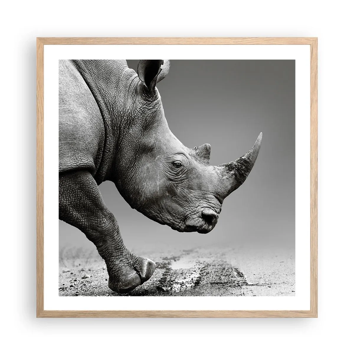 Poster în ramă de stejar deschis - O forță de neoprit - 60x60 cm