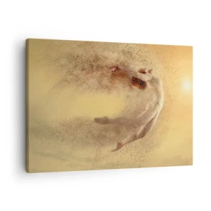 Tablou pe pânză Canvas - O figură în mișcare dinamică cu efect de dezintegrare - 70x50cm - În exaltare de dans - Decorațiune modernă pentru perete pentru living și dormitor ARTTOR