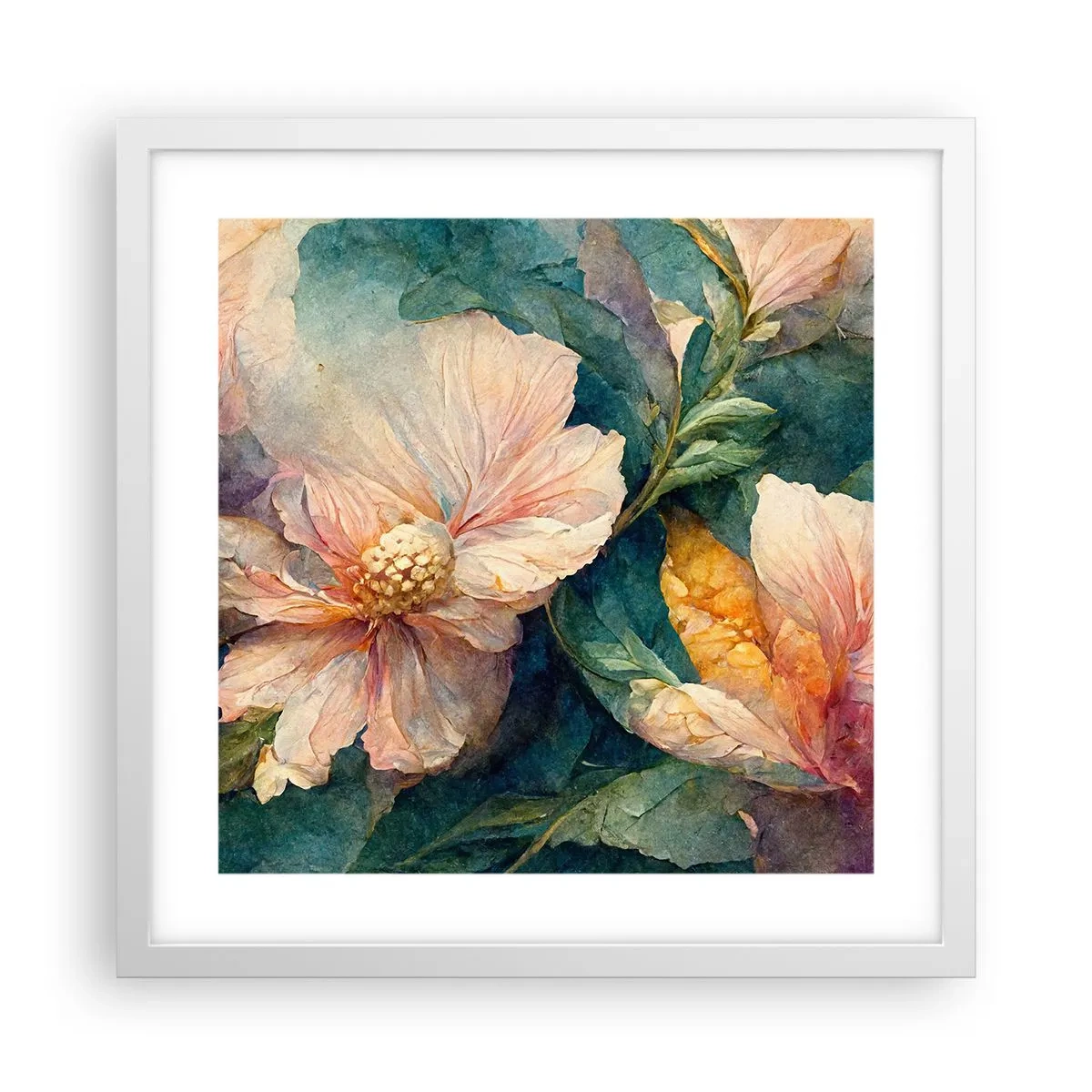 Poster în ramă albă - Subtilitate pură - 40x40 cm