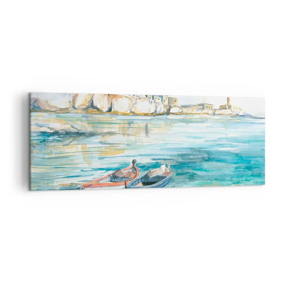 Tablou pe pânză - Peisaj în azur - 140x50 cm