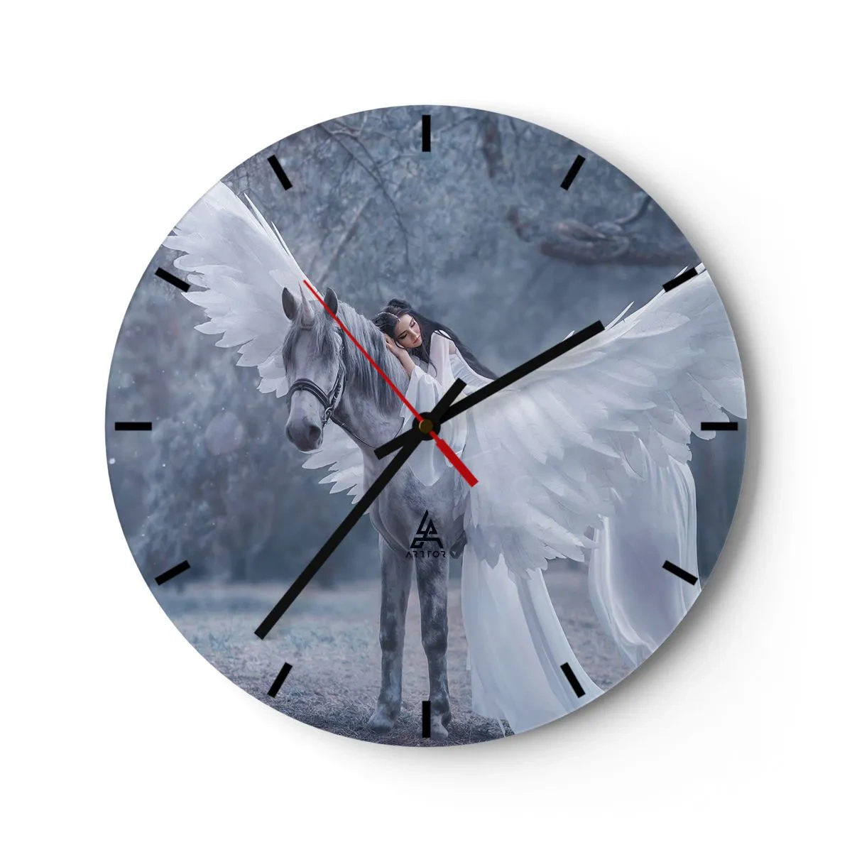 Ceas de perete - Ceas pe sticlă - Moment inspirat - 40x40 cm