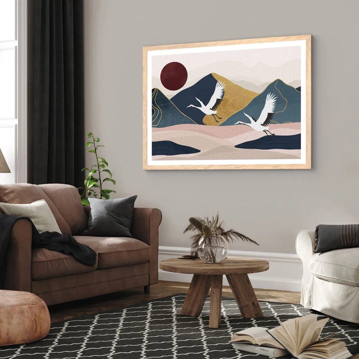 Poster în ramă de stejar deschis - Și ziua a zburat din nou - 100x70 cm