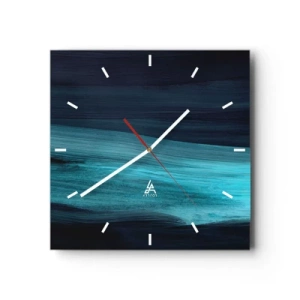 Ceas de perete - Ceas pe sticlă - Du-te cu fluxul - 40x40 cm