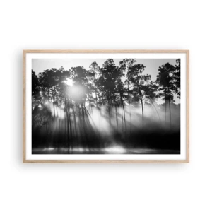 Poster în ramă de stejar deschis - Soare de neoprit - 91x61 cm