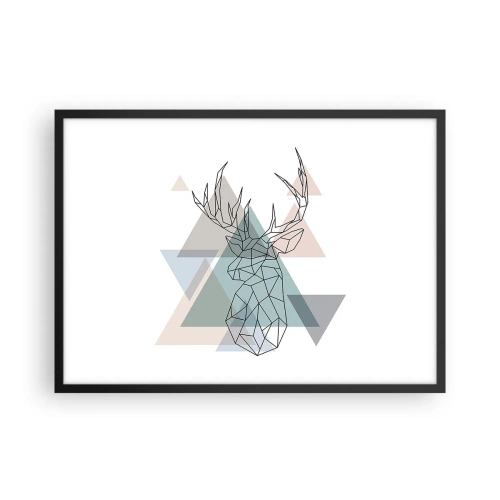 Poster în ramă neagră - Într-o pădure geometrică - 70x50 cm