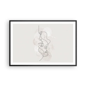 Poster în ramă neagră - Încurcați într-o îmbrățișare - 91x61 cm