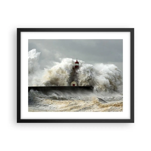Poster în ramă neagră - Mânia oceanului - 50x40 cm