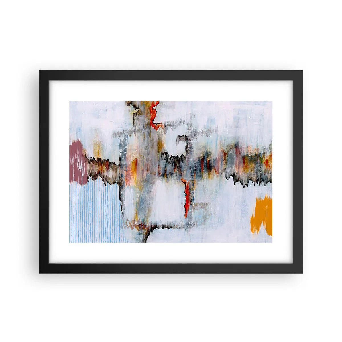 Poster în ramă neagră - Cu bățul pe apă - 40x30 cm