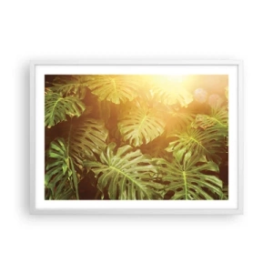 Poster în ramă albă - Poftiți în verde - 70x50 cm