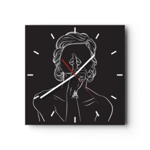 Ceas de perete - Ceas pe sticlă - Frumusețea înflorește în tăcere - 30x30 cm