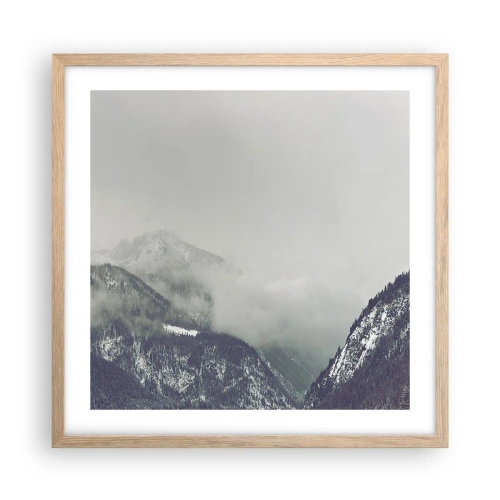 Poster în ramă de stejar deschis - Valea cețoasă - 50x50 cm
