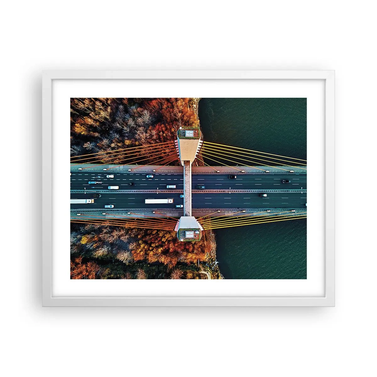 Poster în ramă albă - Din pădure spre apă - 50x40 cm