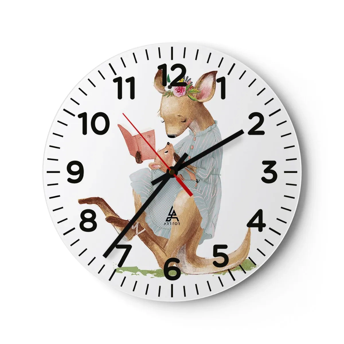 Ceas de perete - Ceas pe sticlă - Citește-mi, mamă - 30x30 cm