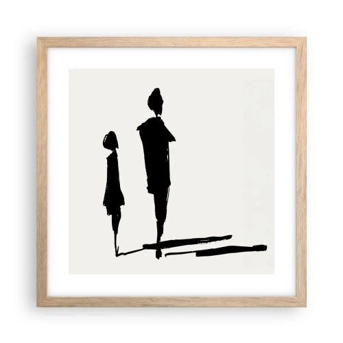 Poster în ramă de stejar deschis - Cu siguranță împreună? - 40x40 cm