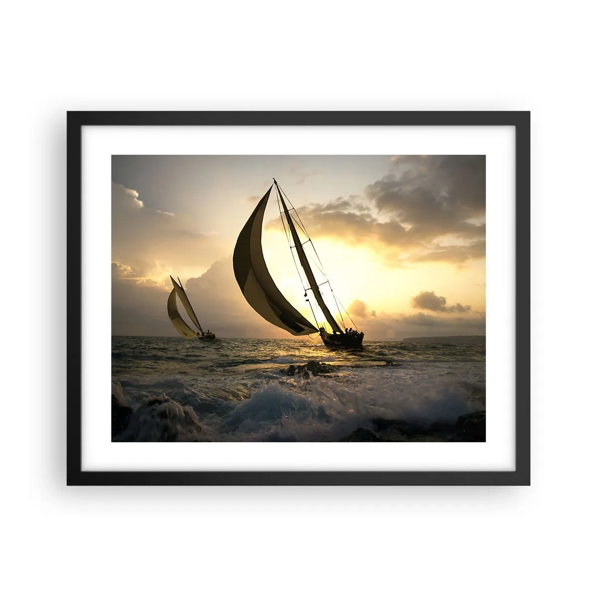 Poster în ramă neagră - Vânt în jos și în sus - 50x40 cm