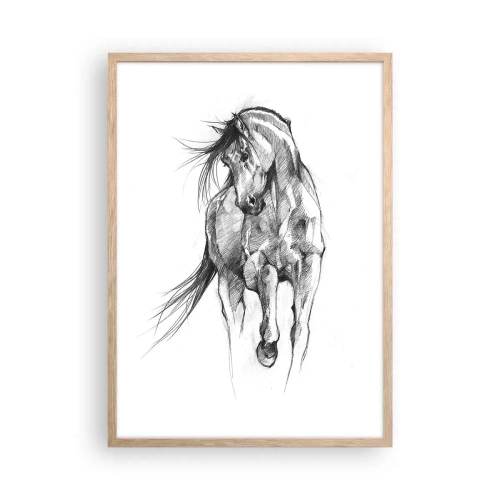 Poster în ramă de stejar deschis - Într-un trap grațios - 50x70 cm