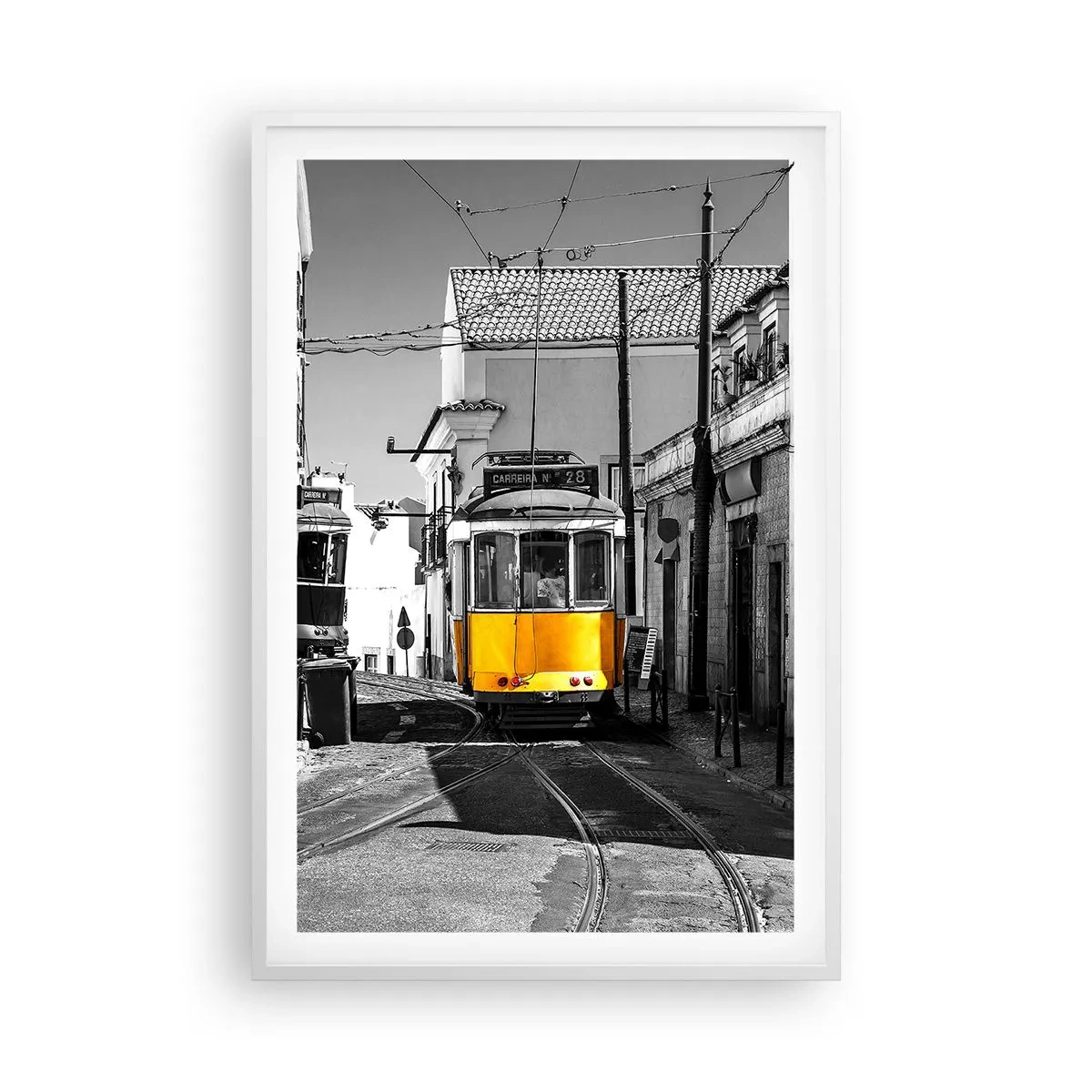 Poster în ramă albă - Spiritul Lisabonei - 61x91 cm