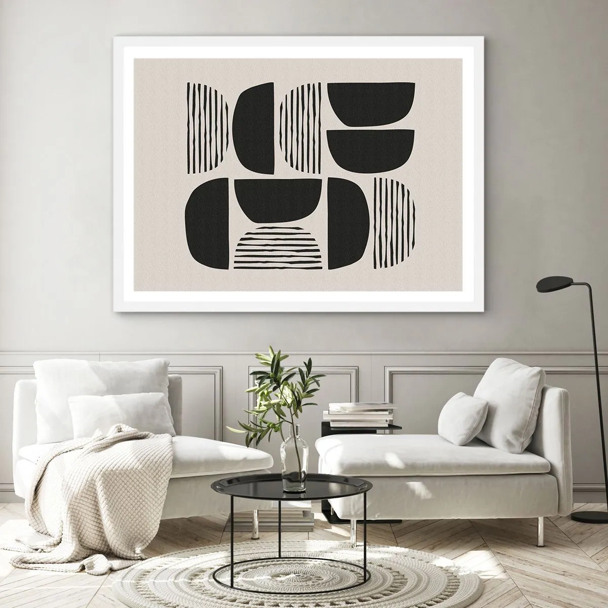 Poster în ramă albă - Jumătăți necomplete - 40x30 cm