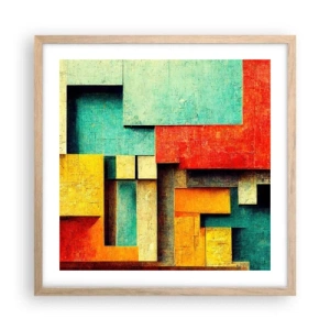 Poster în ramă de stejar deschis - Festival de unghiuri drepte - 50x50 cm