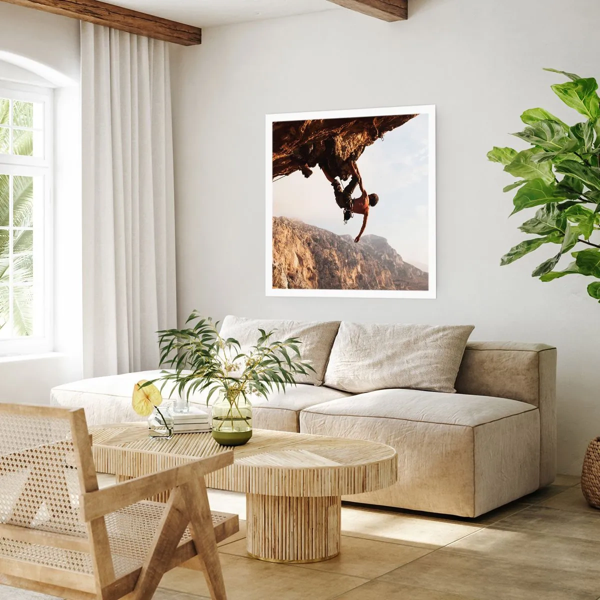 Poster - Lumea s-a micșorat într-un pumn pe un afloriment de bolovani - 60x60 cm