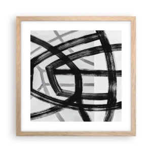 Poster în ramă de stejar deschis - Construind adâncimea - 40x40 cm