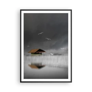 Poster în ramă neagră - Adăpost de ploaie - 70x100 cm