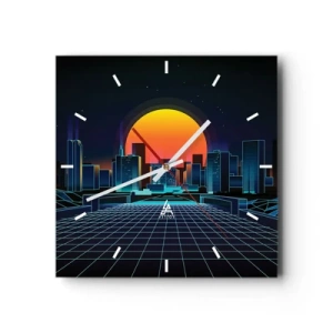 Ceas de perete - Ceas pe sticlă - Încă mai vrei să ajungi la lumea reală? - 40x40 cm