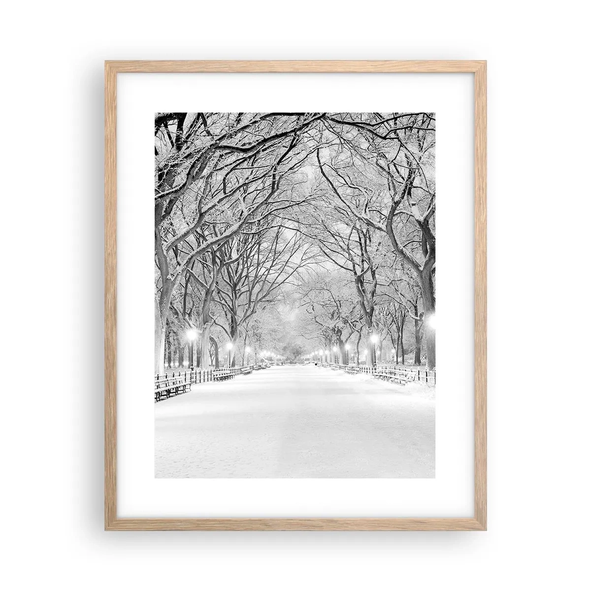 Poster în ramă de stejar deschis - Cele patru anotimpuri – iarna - 40x50 cm