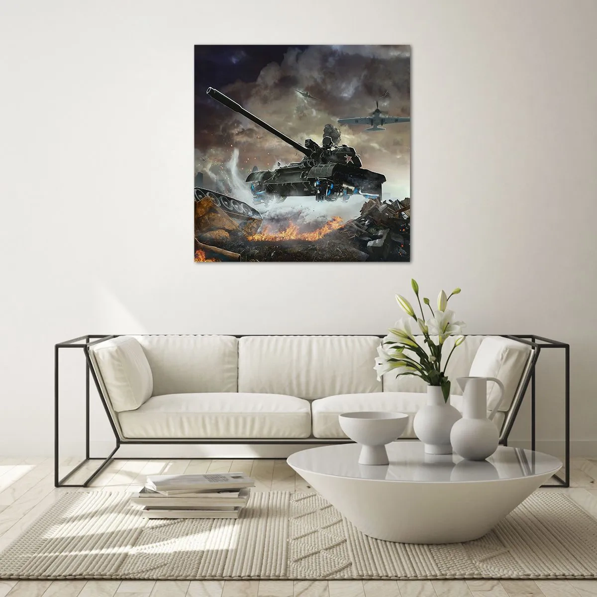 Tablou pe sticlă - Bătălia este teribilă și frumoasă - 40x40 cm