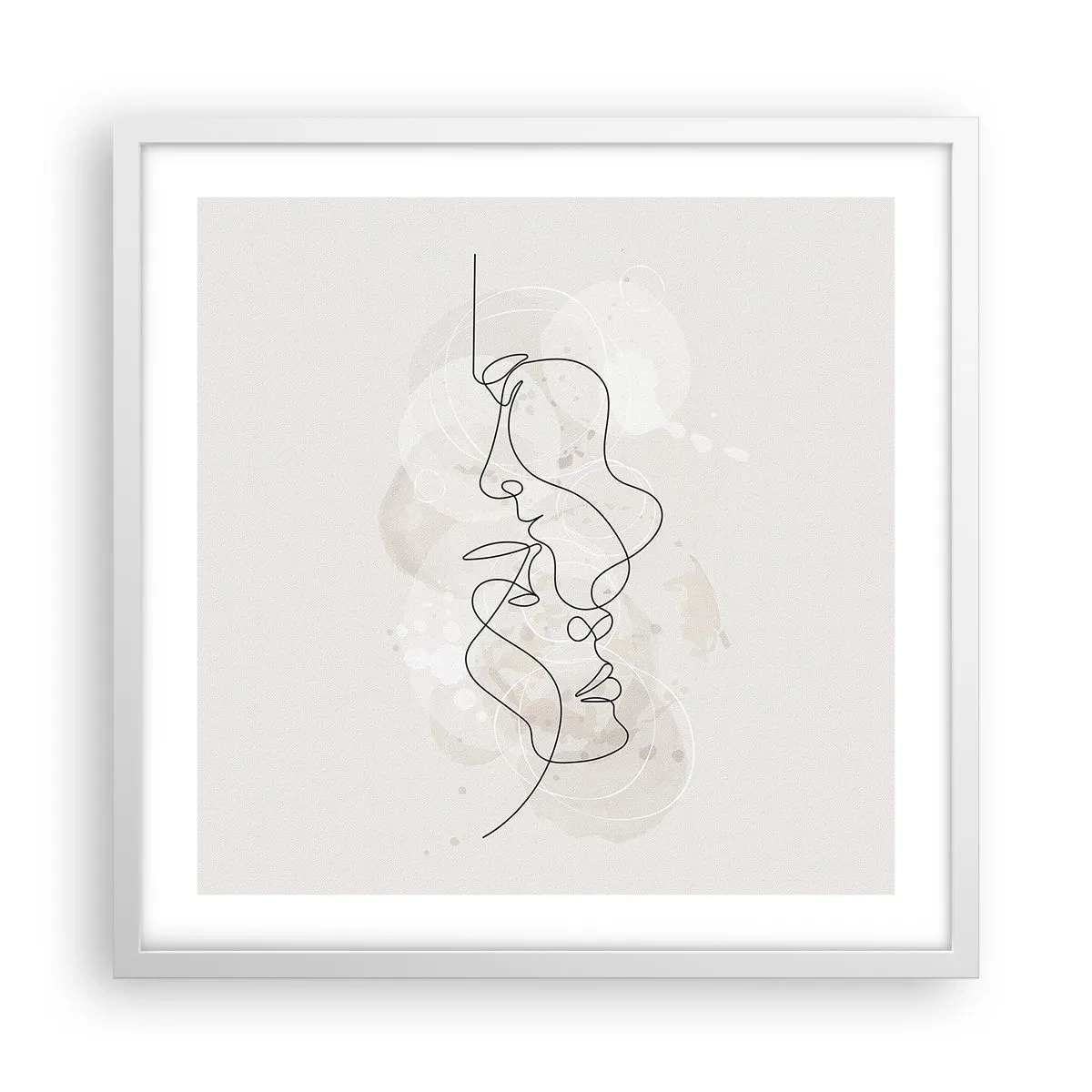 Poster în ramă albă - Încurcați într-o îmbrățișare - 50x50 cm