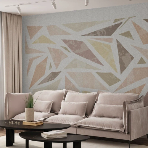 Tapet Premium Canvas - Compoziție de vitralii - Minimalism, Pastel, Boho - 350x256 cm
