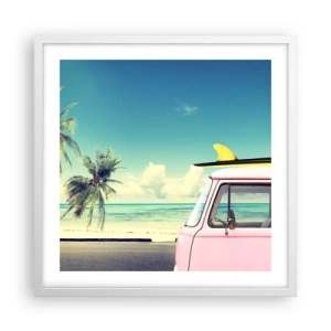 Poster în ramă albă - Să înceapă vacanța - 50x50 cm