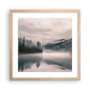 Poster în ramă de stejar deschis - În reverie, în ceață - 40x40 cm