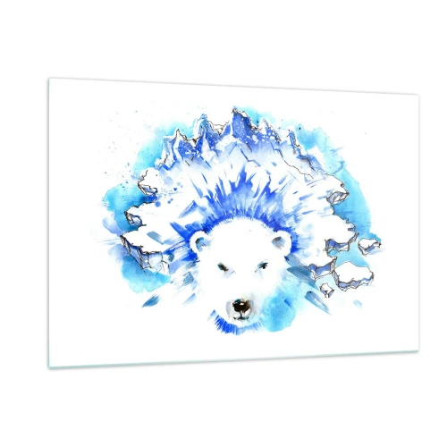 Tablou pe sticlă - Regele Arcticii într-o coroană de gheață - 120x80 cm