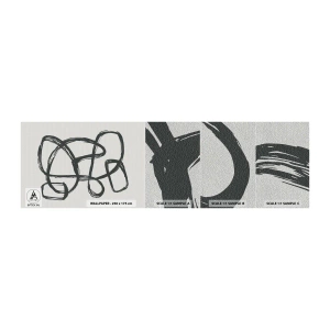 Mostră tapet Premium Sand - Abstracție în buclă - Boho, Bucată, Minimalist - 100x30 cm