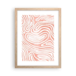 Poster în ramă de stejar deschis - Într-un labirint de coral - 30x40 cm