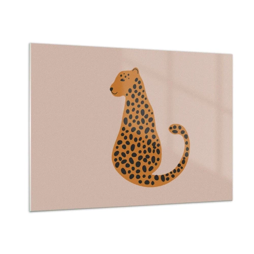 Tablou pe sticlă - Modelul leopard este tot timpul la modă - 100x70 cm