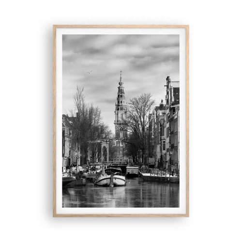 Poster în ramă de stejar deschis - Amsterdam vibes - 70x100 cm
