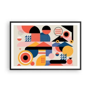 Poster în ramă neagră - Compoziție: joacă-te - 91x61 cm