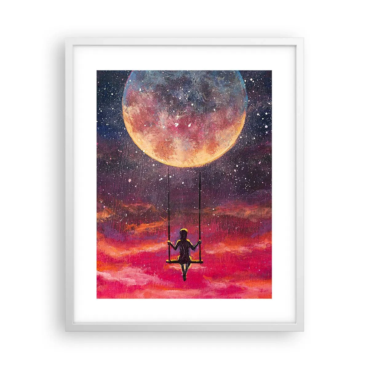 Poster în ramă albă - Cu capul în nori - 40x50 cm