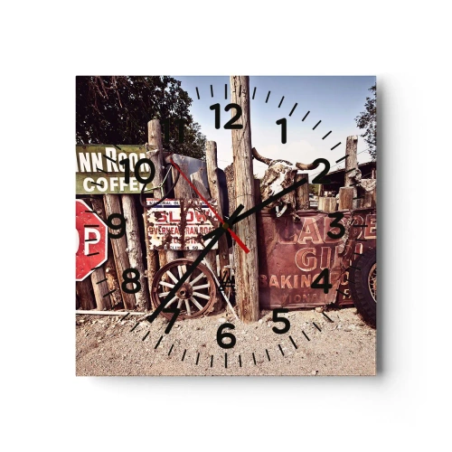 Ceas de perete - Ceas pe sticlă - Iar timpul s-a oprit - 40x40 cm