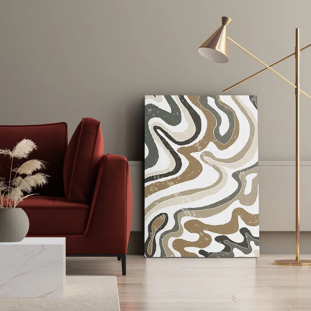 Tablou pe pânză - Meandrele culorilor pământului - 50x70 cm