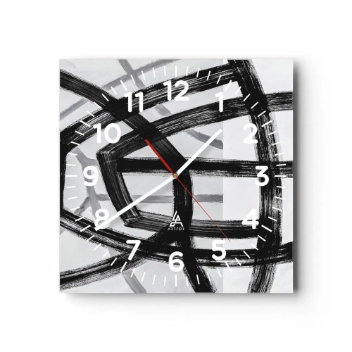 Ceas de perete - Ceas pe sticlă - Construind adâncimea - 40x40 cm