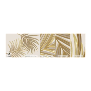 Mostră tapet autocolant Deluxe Sticker - Palmier de aur! - Abstracția, Frunza de palmier, Grafică - 100x30 cm